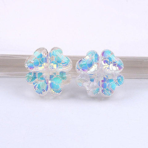 Four-leaf Clover Leaf Mickey Resin Rhinestone Diy Accessories (Order Note 10 Pieces In A Pack)