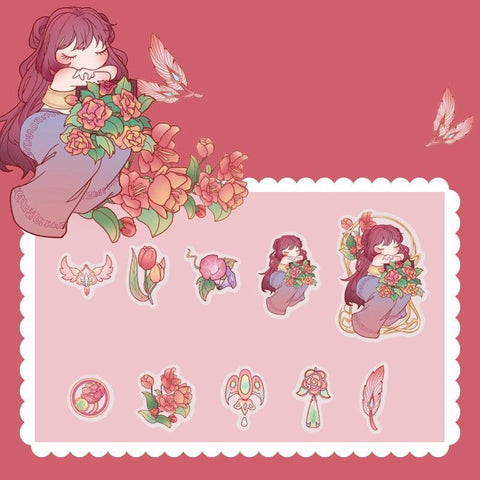(6 Types) Seasons Series Creative Girl Journal DIY Stickers
