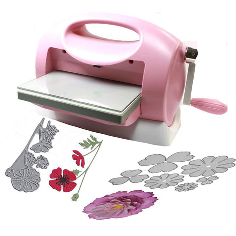 Inloveart Hand Knurling Machine Die Cutting Machine for Crafts & Card Making-(Pink)