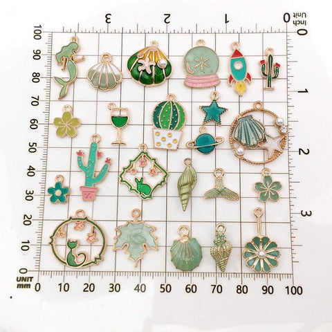 6 Types Drip Alloy Small Pendant Decorations 