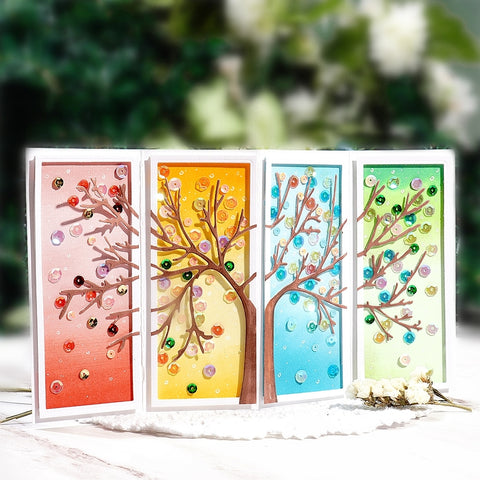 Inlovearts Four-Panel Tree Border Metal Cutting Dies
