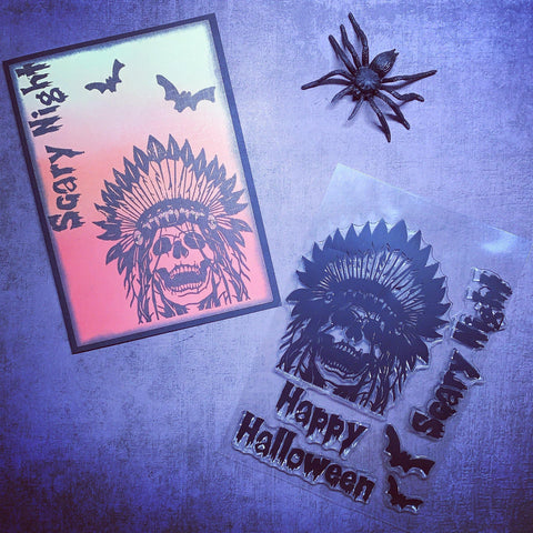 Happy Halloween Skull Stamps - Inlovearts