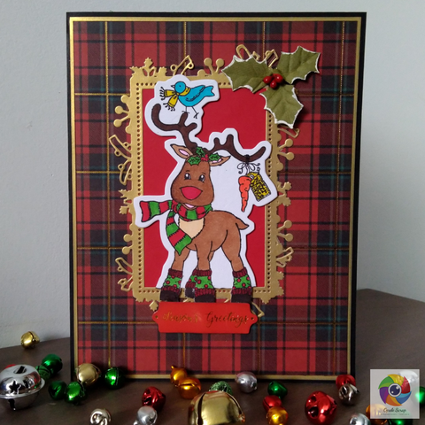 Inloveartshop Christmas Theme Cute Elk Dies with Stamps Set