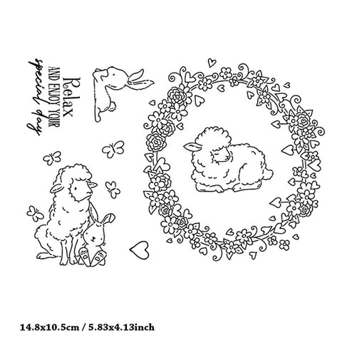 Inlovearts Cute Lamb & Rabbit Dies with Stamps Set