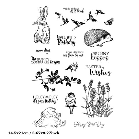 Inlovearts Rabbit, Bird and Hedgehog Dies with Stamps Set