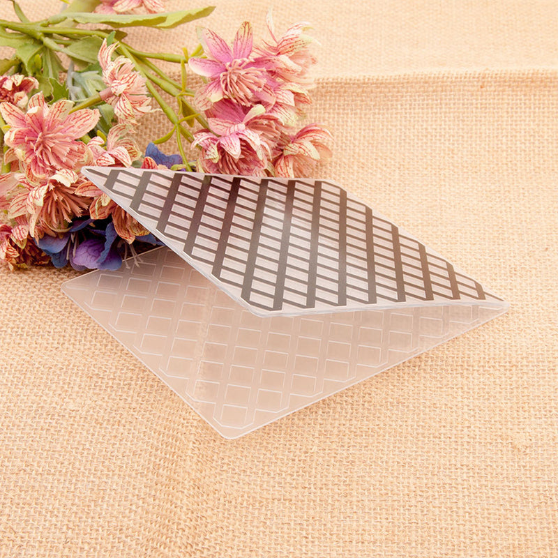 Square Grid/Twill Grid Embossed Folder Plastic Embossing Folders For Card  Making Embossing Machine Template For Scrapbook Paper Craft Album Stamps