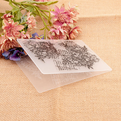 Inlovearts 3 Beautiful Flowers Plastic Embossing Folder