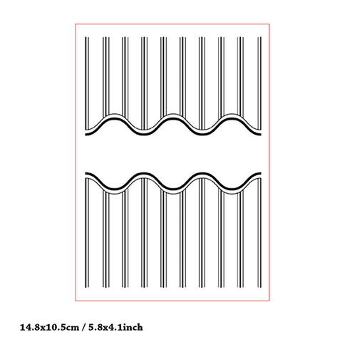 Inlovearts Symmetrical Striped Pattern Plastic Embossing Folder