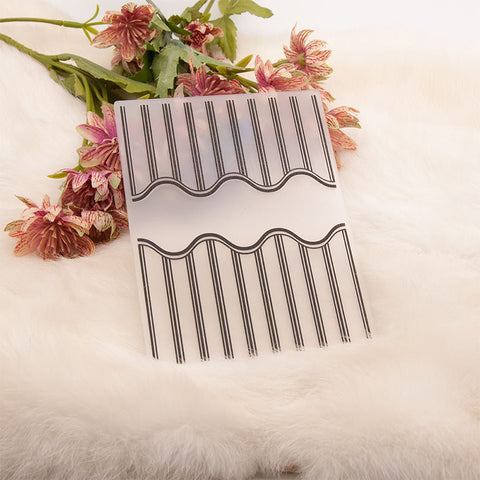 Inlovearts Symmetrical Striped Pattern Plastic Embossing Folder