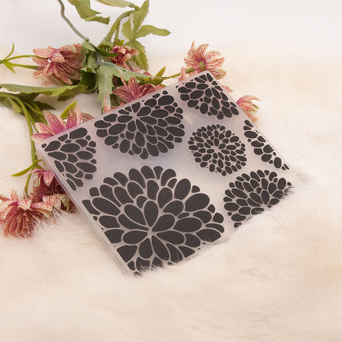 Inlovearts Multi-petal Flowers Plastic Embossing Folder