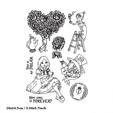 Inlovearts Girl & Hearts Clear Stamps