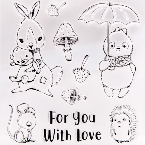 Inlovearts Cute Animals Clear Stamps