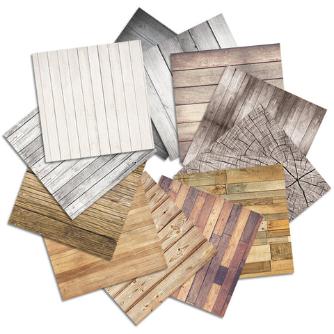 Inlovearts 24PCS  6" Wood Texture DIY Scrapbook & Cardstock Paper