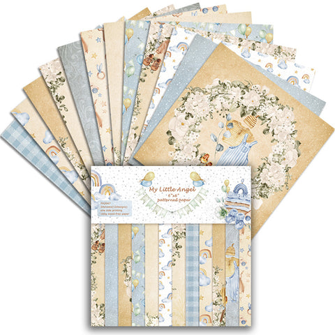 Inlovearts 24PCS  6" Little Angel Theme DIY Scrapbook & Cardstock Paper