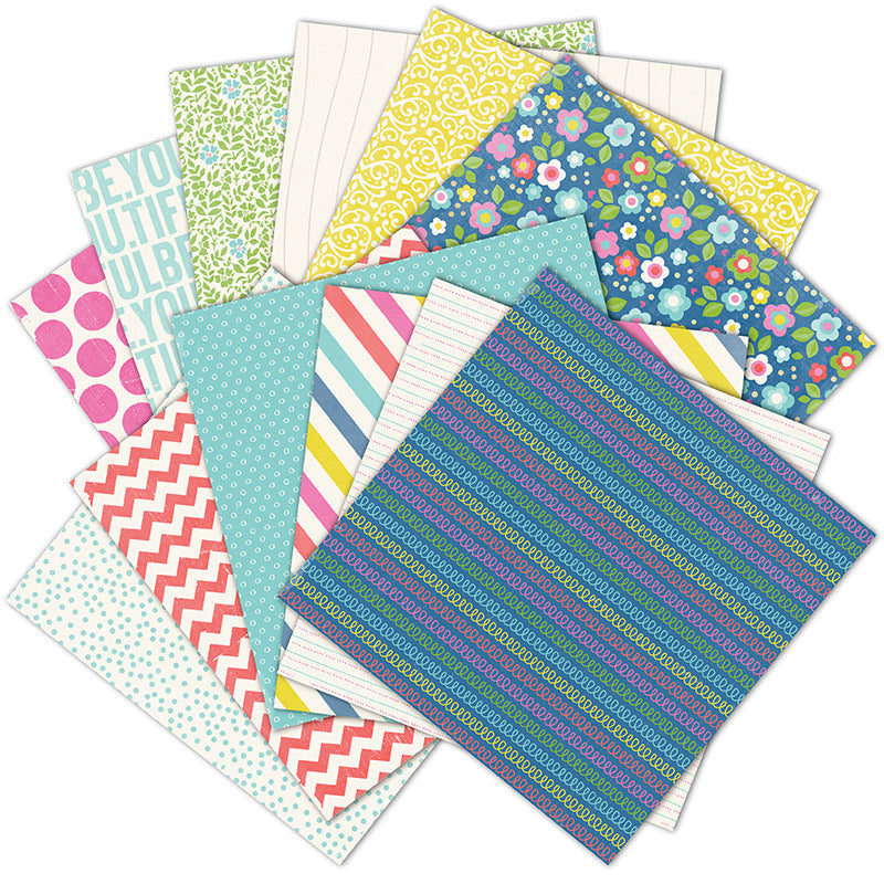 Inlovearts 24PCS  6" Spring Blossom Scrapbook & Cardstock Paper