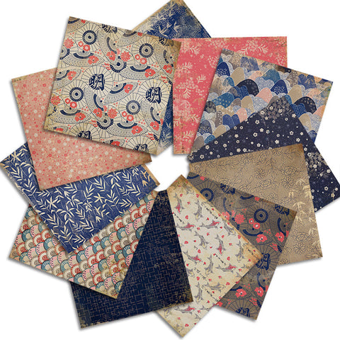 Inlovearts 24PCS  6" Vintage Japanese Style Scrapbook & Cardstock Paper
