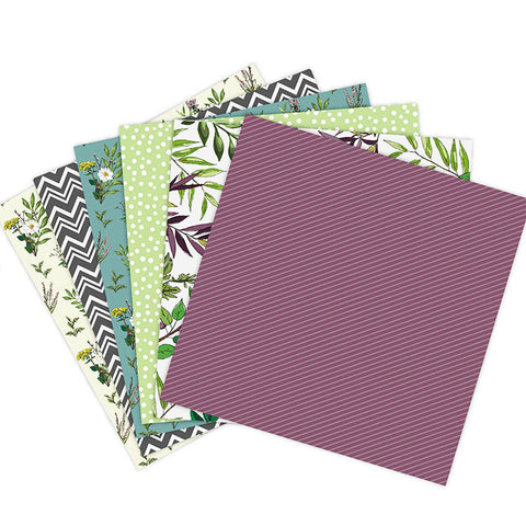 Inlovearts  24PCS  6" Purple Style Scrapbook & Cardstock Paper