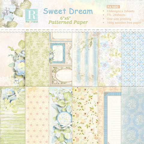 Inlovearts 24PCS  6" Sweet Dream Theme Scrapbook & Cardstock Paper