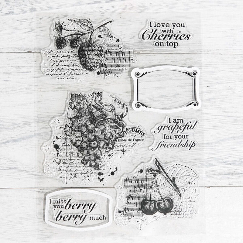 Inlovearts Spring Berry Theme Dies with Stamps Set