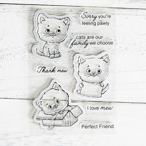 Inlovearts Little Cats Theme Dies with Stamps Set