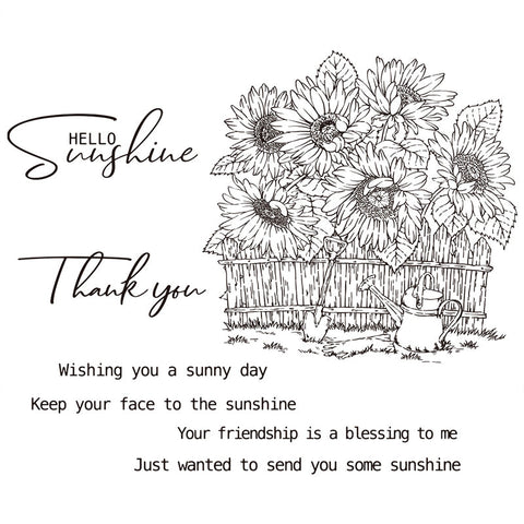 Inlovearts Sunflower Garden Theme Dies with Stamps Set
