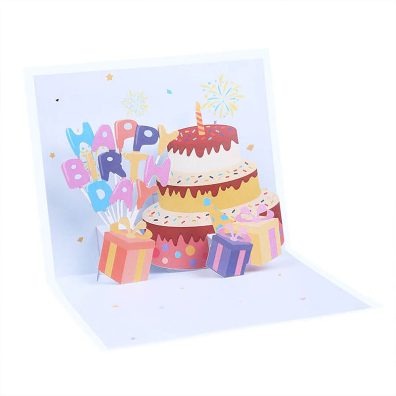 Inlovearts Birthday Cake 3D Greeting Card