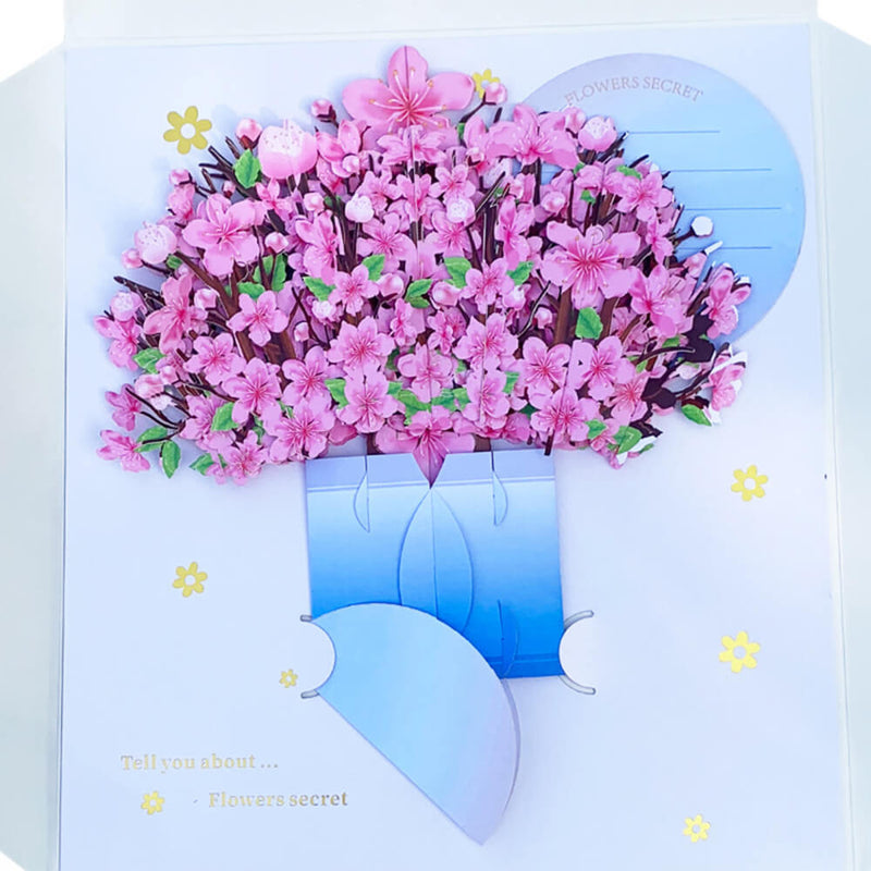 Inlovearts Cherry blossom 3D Fragrance Ornaments Card
