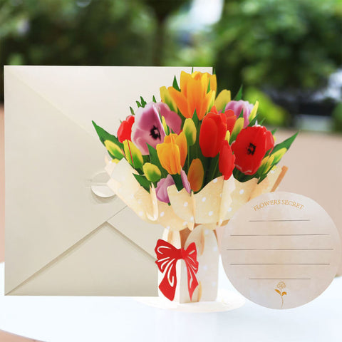 Inlovearts Tulip Bouquet 3D Fragrance Ornaments Card