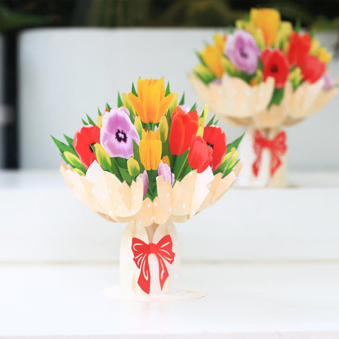 Inlovearts Tulip Bouquet 3D Fragrance Ornaments Card