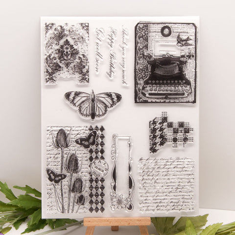 Inlovearts Butterfly & Flower Clear Stamps