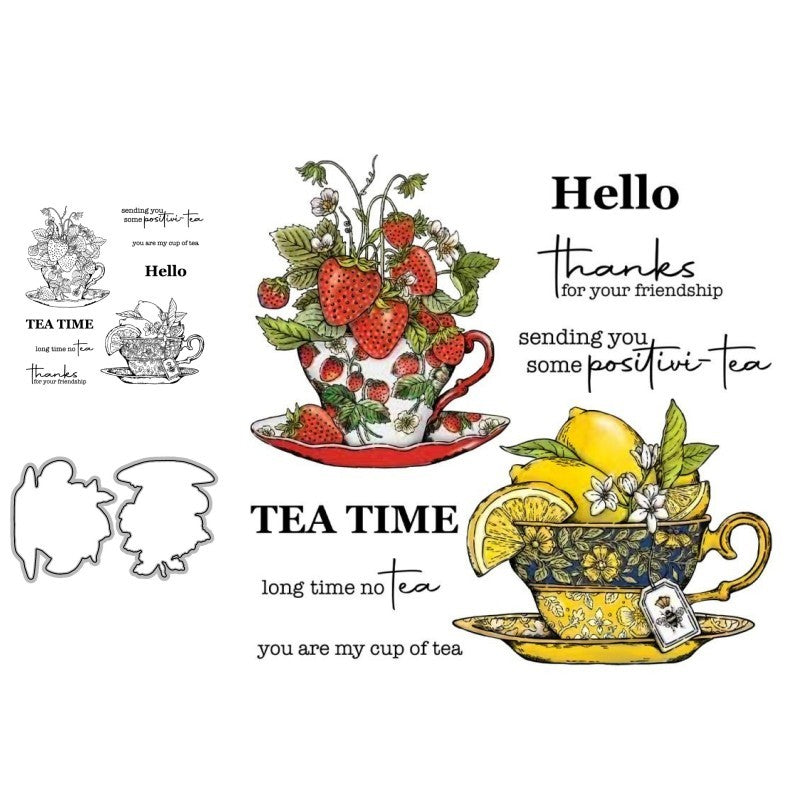 Inlovearts Fruit Tea Time Theme Dies with Stamps Set
