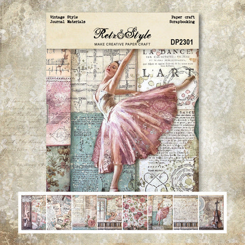 Inlovearts Elegant Ballet Girl Scrapbook & Cardstock Paper