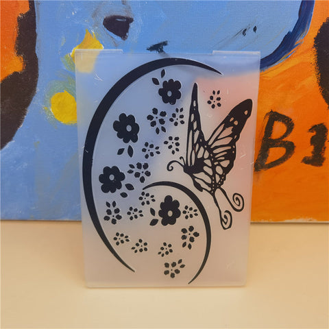 Inlovearts Butterfly&Flower Decor Emboss Folder