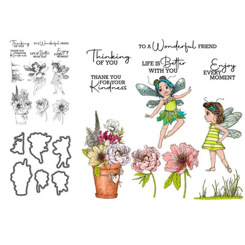 Inlovearts Spring Fairy Dies with Stamps Set