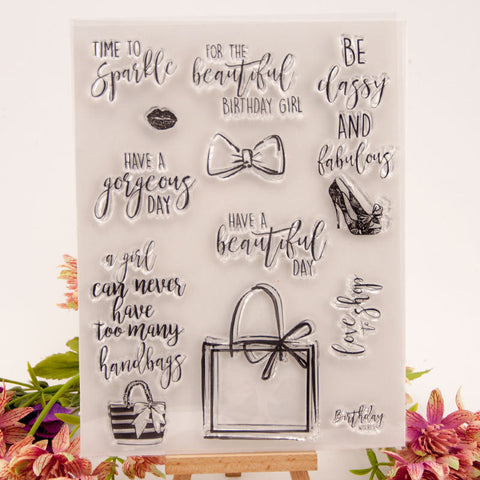 Inlovearts Happy Shopping Theme Clear Stamps