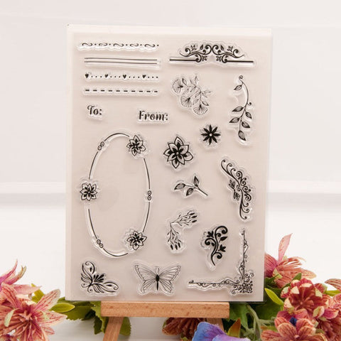 Inlovearts Gorgeous Flower Decor Clear Stamps