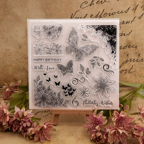 Inlovearts Butterfly&Flower Clear Stamps