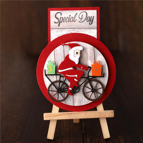 Inloveartshop Bicycle Santa Claus Christmas Theme Cutting Dies