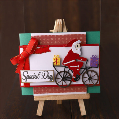 Inloveartshop Bicycle Santa Claus Christmas Theme Cutting Dies