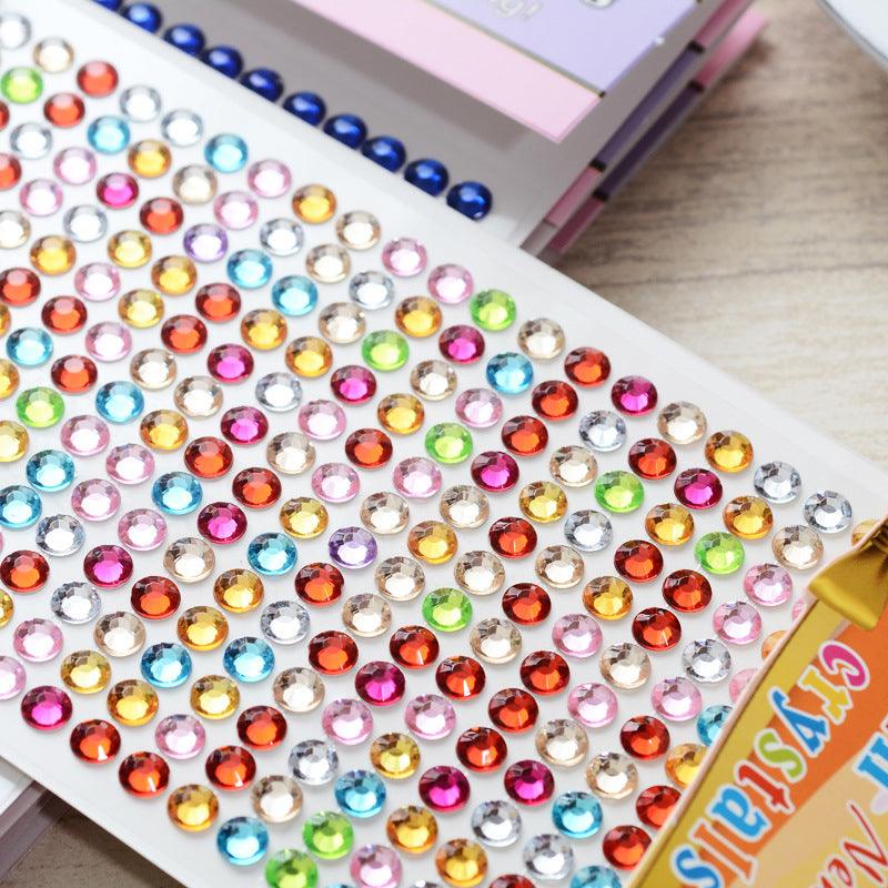 6mm Colorful Bling Rhinestone Sticker Sheet Gem Diamond self Adhesive for DIY Crafts