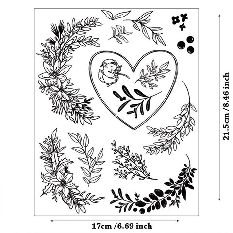Inlovearts Plants & Heart Clear Stamps