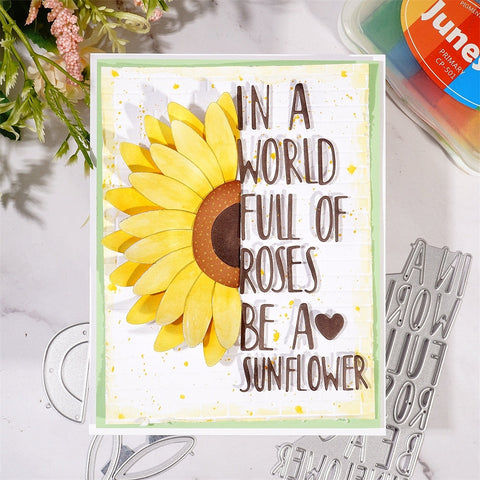 Inlovearts Sunflower With Words Cutting Dies
