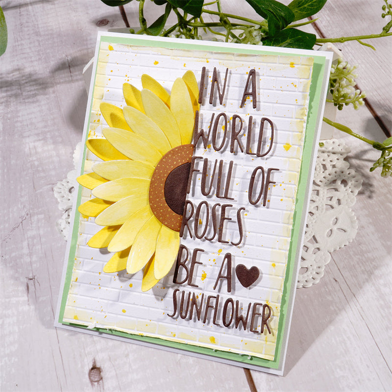 Inlovearts Sunflower With Words Cutting Dies