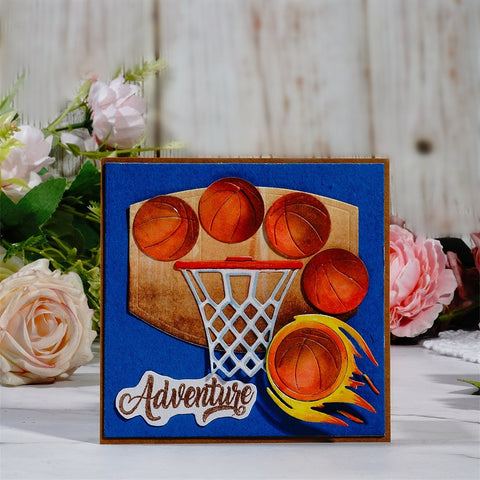 Inlovearts Basketball With Basket Cutting Dies