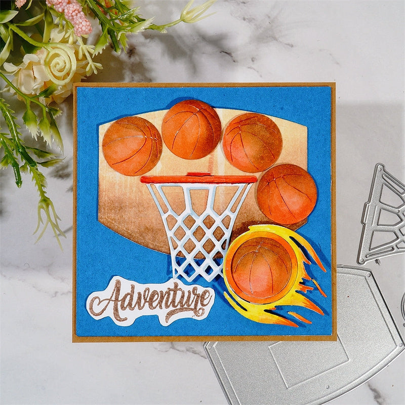 Inlovearts Basketball With Basket Cutting Dies