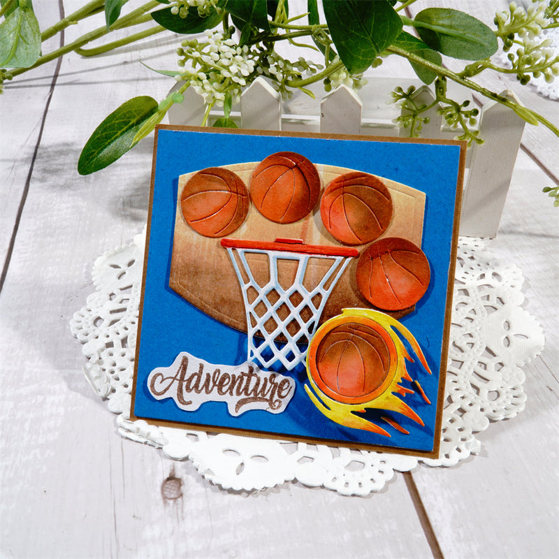 Inlovearts Basketball With Basket Cutting Dies