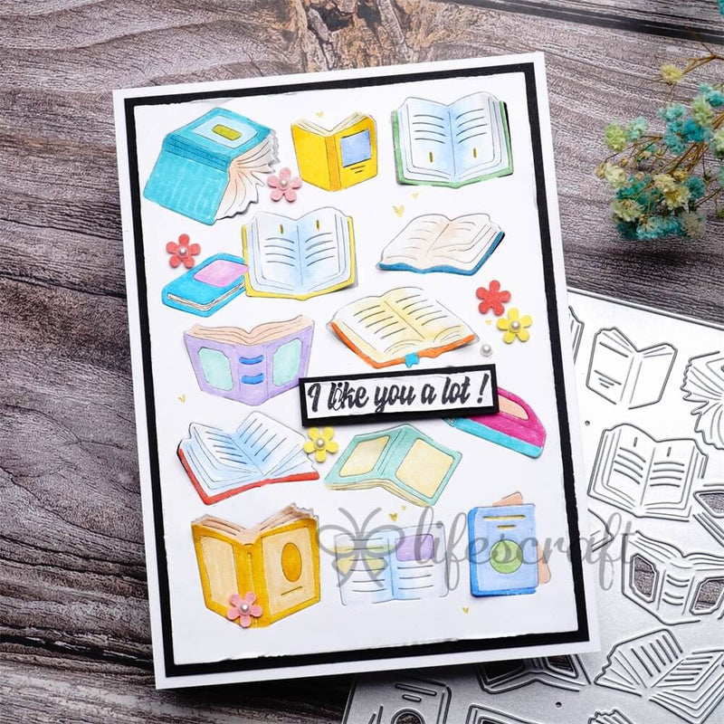 Inlovearts Books Background Cutting Dies