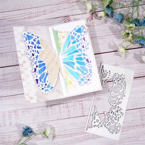 Inlovearts Butterfly Wing Rectangle Frame Cutting Dies