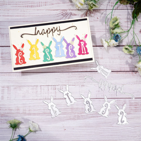 Inlovearts "Happy Easter" Bunny Metal Cutting Dies