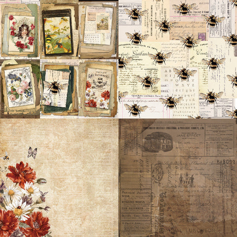 Inlovearts 24PCS  8" Honey Theme Scrapbook & Cardstock Paper